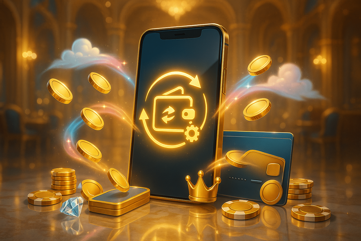 ภาพประกอบจุดเด่นระบบฝาก-ถอนออโต้ กระเป๋าเดียวจบ ด้วย โปรโมชั่น WINK1688PLUS สำหรับการเล่นสล็อตแตกง่าย